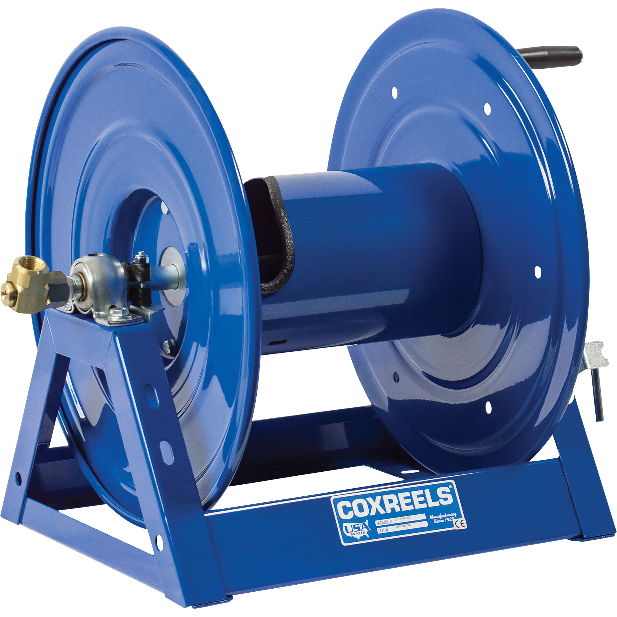 Coxreels Hand-Crank Hose Reel, 3000 PSI, 500ft. x 1/2in. Capacity, Model# 1125-4-500-BVXX